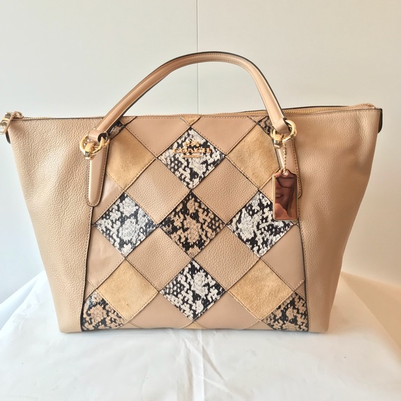 Coach Handbags - Coach Ava Snake Patchwork Tote